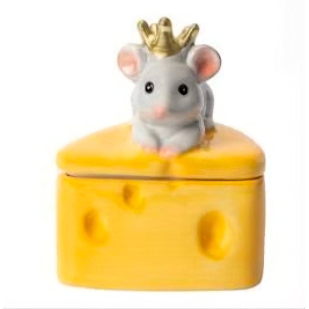 Mouse w/ Cheese Dish Decor Gift Novelty Teenager Room Decor Jewelry Trinket Bowl